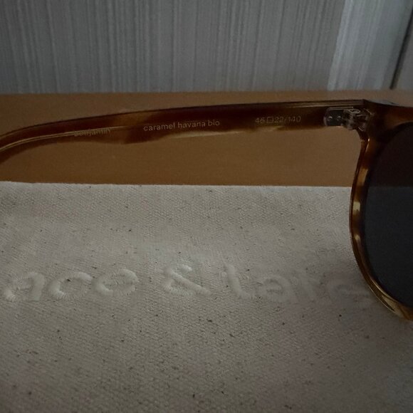 Ace & Tate "Benjamin" sunglasses in caramel Havana new w/case - Picture 4 of 7